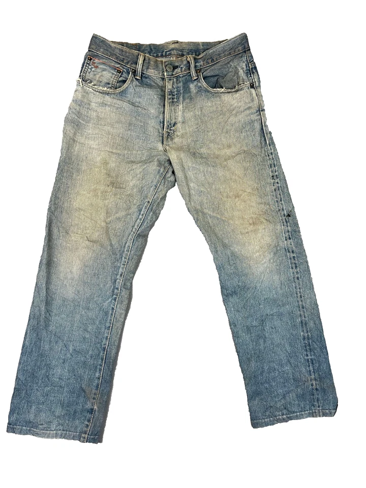 Pantalones de mezclilla Edwin para hombre 34x30 ribete japonés lavado sucio aplastados desgastados Foto 4 de 4