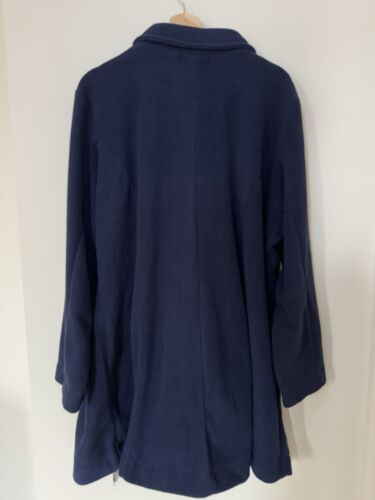 Roamans Women's Plus Size 1X 22/24 Navy Blue Plush Fleece Long Jacket Coat 07808 - Picture 3 of 4