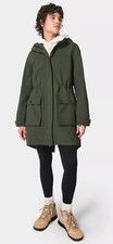 Sweaty Betty Stride Waterproof Hooded Longline Parka Dark Green, Xs-s (m11)