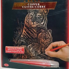 Tiger Mother Cubs Royal Langnickel Engraving Art Copper Art Project 2013