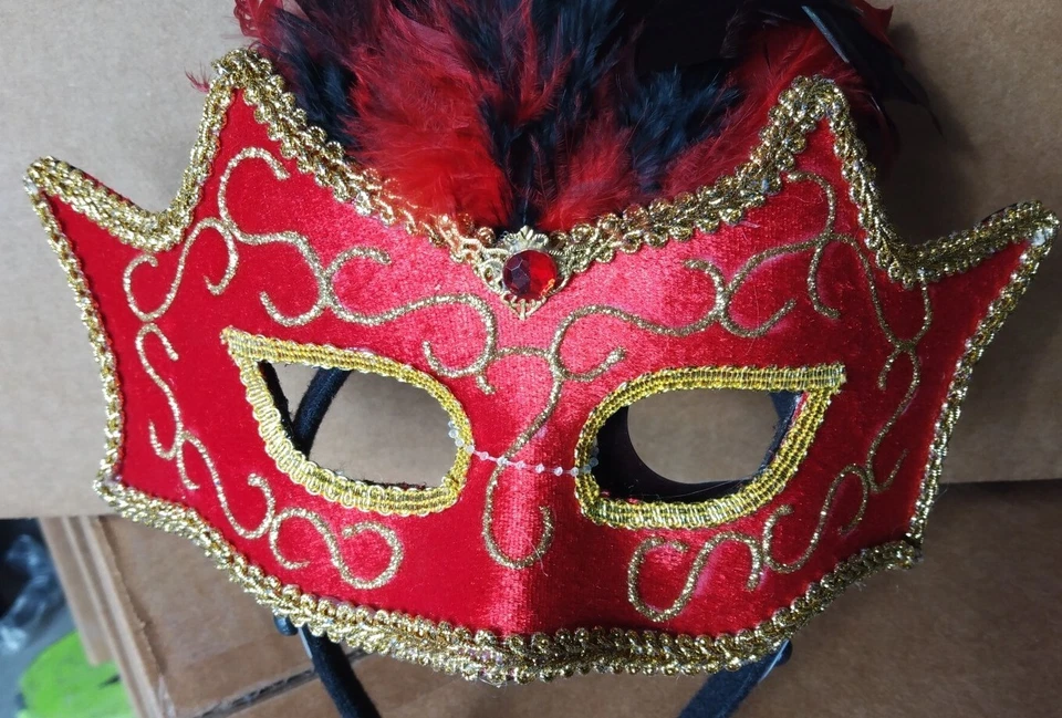 Máscara de Halloween Mascarada Plumas Foto 2 de 3