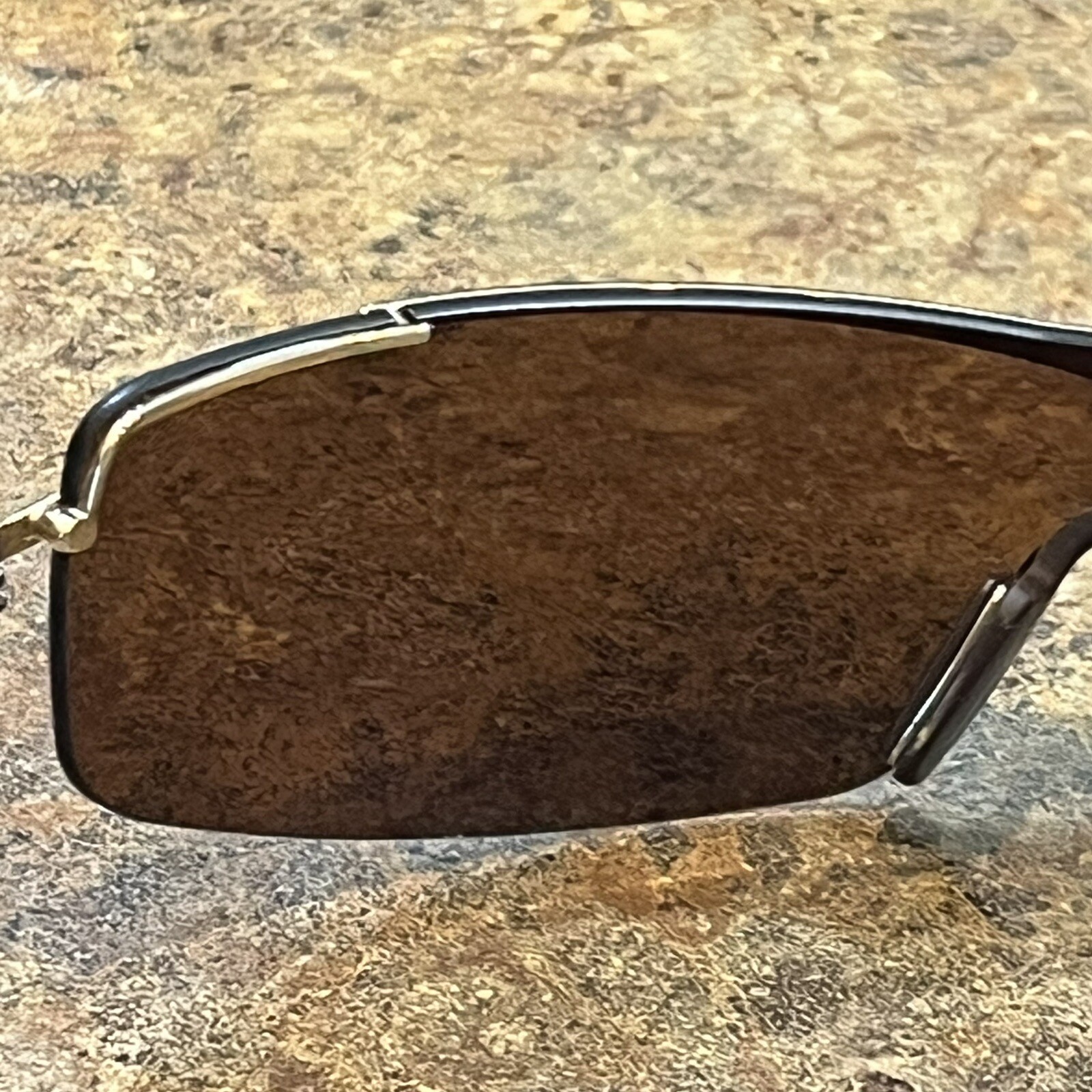 Vintage Maui Jim SANDBAR Sunglasses Gold Frame Bronze Shield Lens MJ