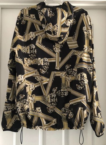 New Men’s Versace Jeans Reversible Print Hooded Windbreaker NWT Sz US L - Picture 2 of 12