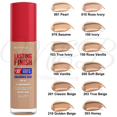 Rimmel Lasting Finish 35Hr Foundation SPF 20 30ml *CHOOSE SHADE*