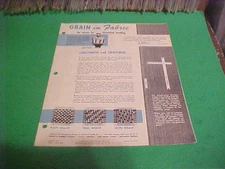 1957 GRAIN IN FABRIC DIRECTIONAL HANDLING HOME ECONOMICS BROCHURE COATS & CLARK