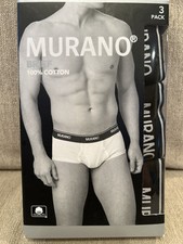 NWT Murano XL 40-42 White Black Grey Low Rise Cotton Briefs 3 Pack