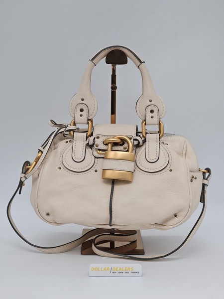 Chloe Paddington Beige Leather Handbag w/ Lock & Key - Entrupy CoA