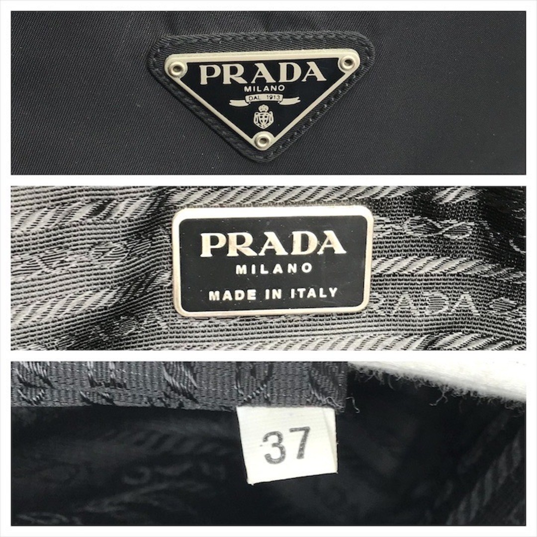 Good condition PRADA nylon tessuto triangle logo ladies tote bag black k4943 thumbnail 10