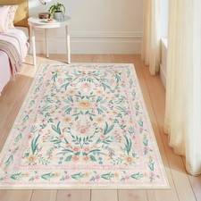 3x5 Nursery Rug,Pink Rugs for Bedroom Girls,Machine Washable Non Slip Soft Fa...