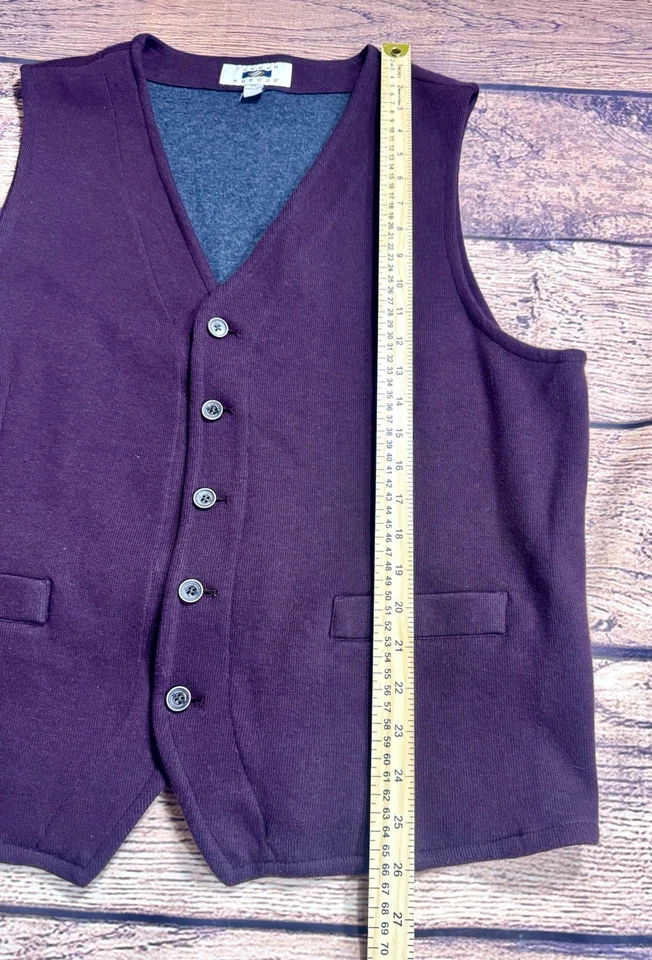 Joseph Abboud 背心背心男式 XL 勃艮第 V 领 5 按钮套装分层 — 第 2/4 张图片