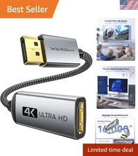 4K DisplayPort to HDMI Adapter, Uni-Directional [Metal Case, Gold-Plated Pins...