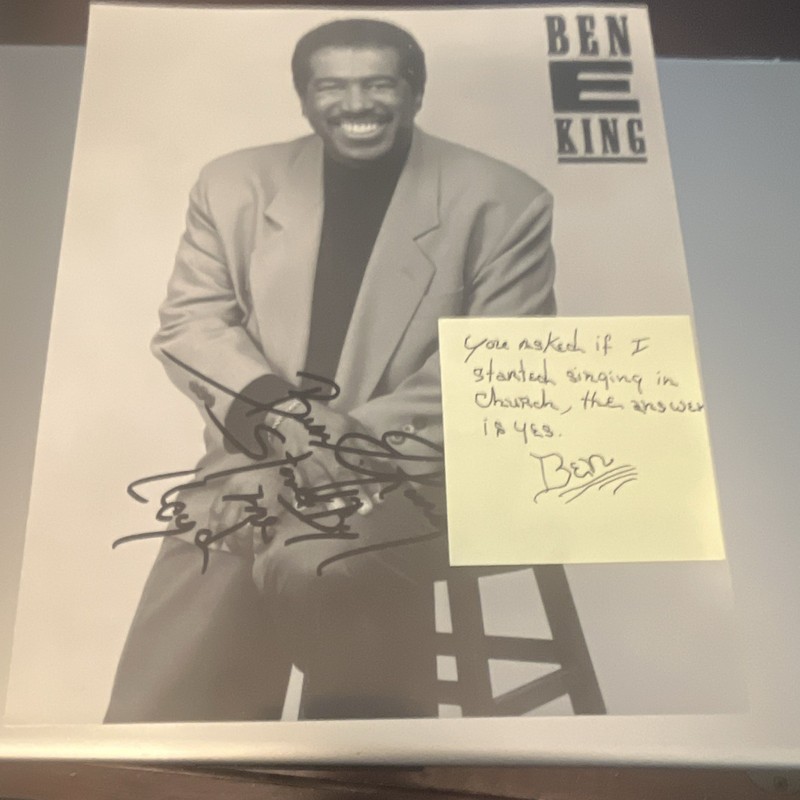 Ben E. King Auto signed Photo, PLUS Handwritten Note + Stand by Me Foundation LR