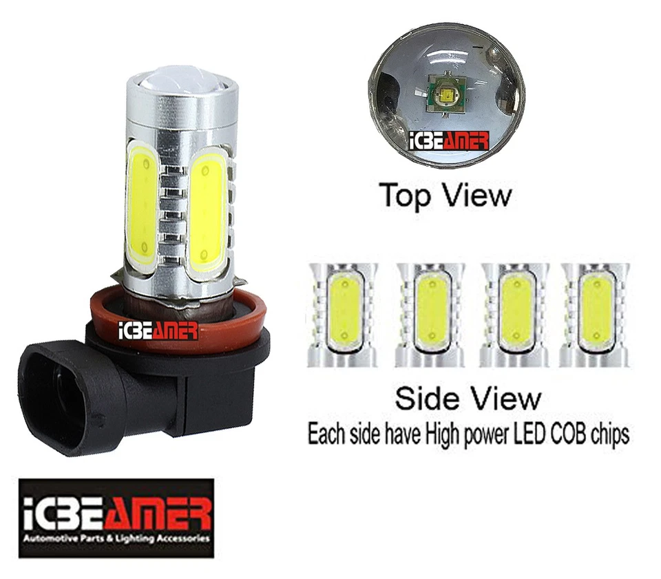 H11 COB LED Proyector Alta Potencia DRL / Bombillas Antiniebla Cable Canbus D788 Foto 3 de 4