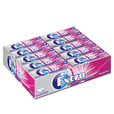 (45,19 /1kg) Wrigleys Extra Professional White Bubblemint Dragee, 30 Packungen