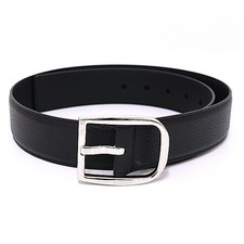 GUCCI Men's Belt Silver buckle 449716 Leather Black Size 85・34