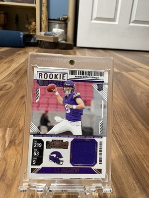 Panini Contenders 2024 Football J.J. McCarthy Vikings RTS-JJM Rookie Swatch