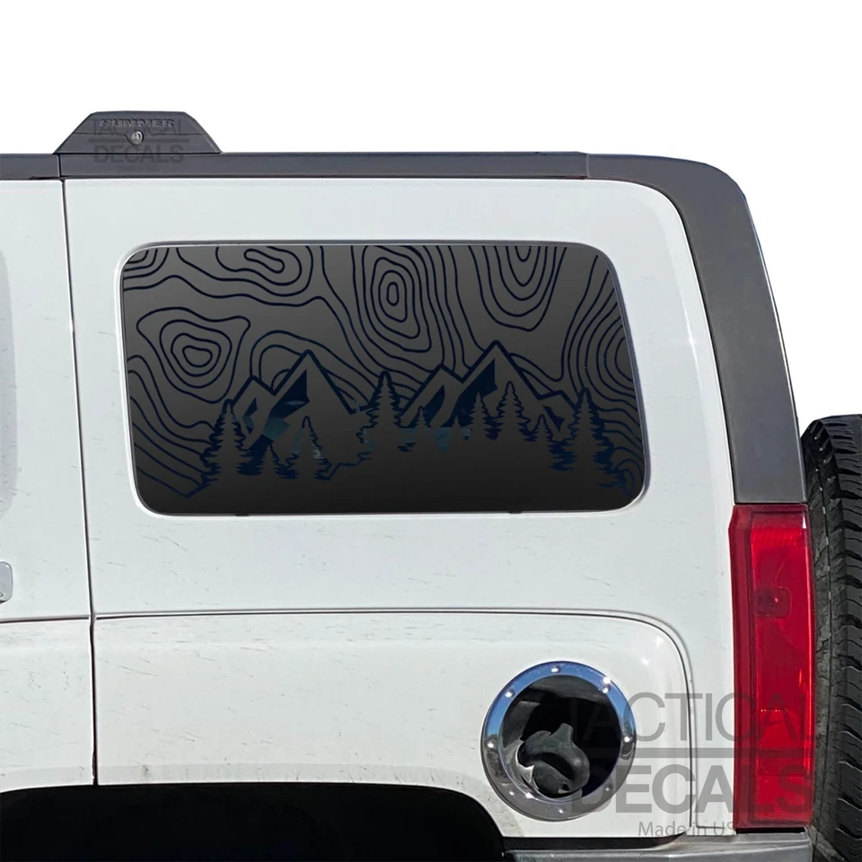 Mapa topográfico con calcomanías de diseño de montañas para Hummer H3 HH3-TX5 2006-2010 Foto 3 de 4