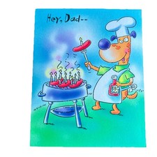 Funny Birthday Card for Him Humor Birthday Card for Dad Dog Grilling