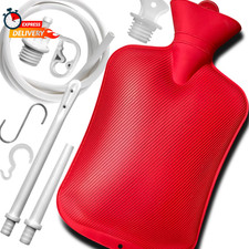 2L Home Enema Bag Kit with 2 Tips, 60 Inch Silicone Hose, Controlable Flow Valve