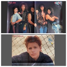 Vtg Orig Bon Jovi & Corey Haim DS Poster by BIG BOPPER 21"x16" Folded/Rolled***