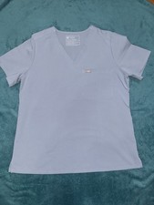 FIGS Technical Collection Scrub Top light blue Solid Unisex Medical Size L