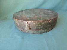 Antique Blue Green Pantry Box Hand Planed and Square Nailed