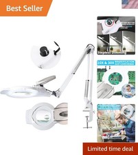 Magnifying Glass Lamp 10X 30X with Light Stand LED 2200 Lumens for Craft Read...