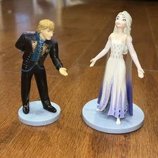 Disney Frozen II 2 Figure Cake Topper Elsa White Dress Kristoff  Toys Birthday