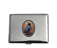 Stainless Steel BLUEJAY Cigarette Case Business Card ID Holder /B01