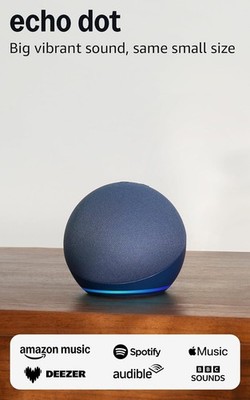 Echo Dot (neueste Gen) | Bluetooth Smart Lautsprecher mit großem lebendigen Sound und WLAN