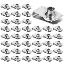 40 PCS 1/4"-20 Stainless Steel Regular Extruded U Nuts, U-Style Clip-On Nut...