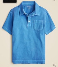 J Crew Kids Short Sleeve Garment Dyed Polo Shirt Sz S 6/7 Blue NWT Crewcuts Boy