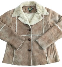 Cabelas Faux Suede Sherpa Jacket Womens Sz Lg...