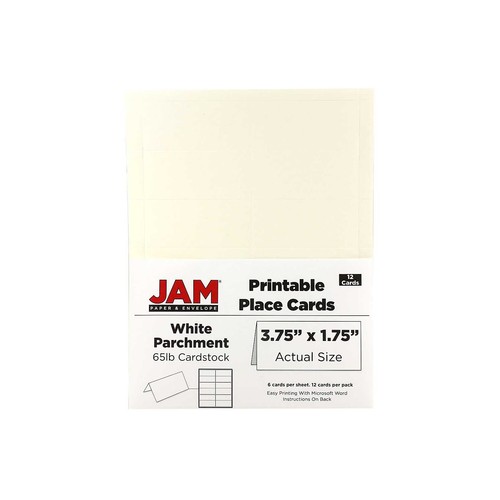 Marmelade Papier bedruckbare Tischkarten 3 3/4 x 1 3/4 weiß Pergament Tischkarten