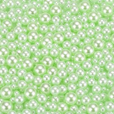 800Pcs Faux Pearl for Crafting 3-8mm No Hole ABS Round Pearls Beads Light Green