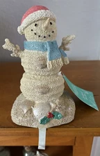 TROPICAL CHRISTMAS BEACH DECOR "FLORIDA SANDMAN" SNOWMAN STOCKING  HOLDER NWT