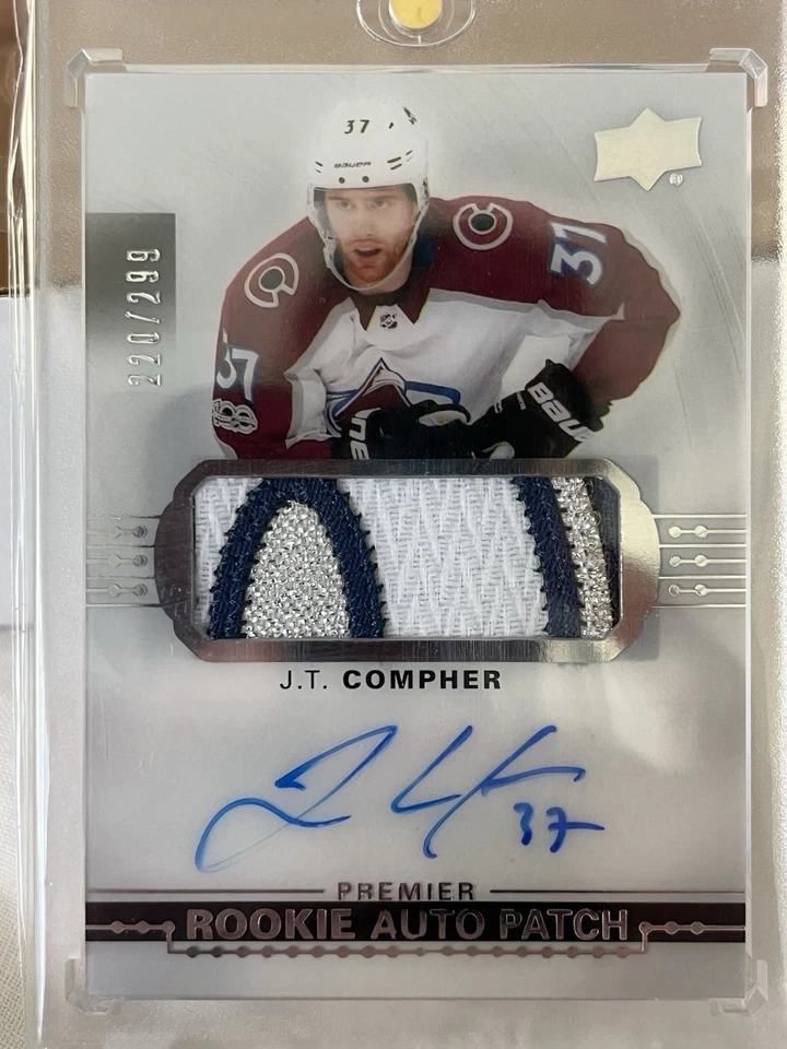2017-18 Upper Deck Premier - Acetate Rookie Auto Patch J.T. Compher #AR-JC /299  - Image 2 of 3