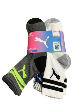 Puma Youth Low Crew Socks 10 Pair Shoe Size 4-9.5