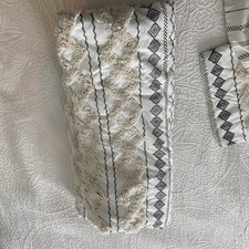 INK IVY Imani Chenille Tufted Duvet Cover Set Ivory Gray Boho 3 Pc NWOT