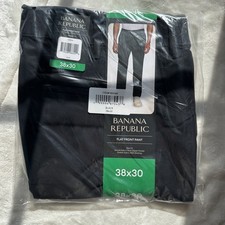 Banana Republic Men s Flat Front Dress Pants Black Slim Fit Stretch 38x30 NWT