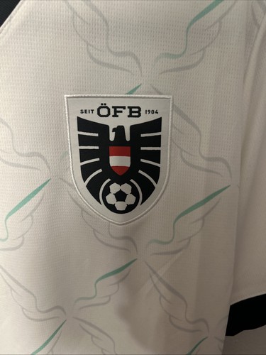 Herren weiß Österreich Nationalmannschaft 2024 Auswärts Replica Trikot Neu mit Etikett Größe Medium $ 95 - Bild 10 von 17
