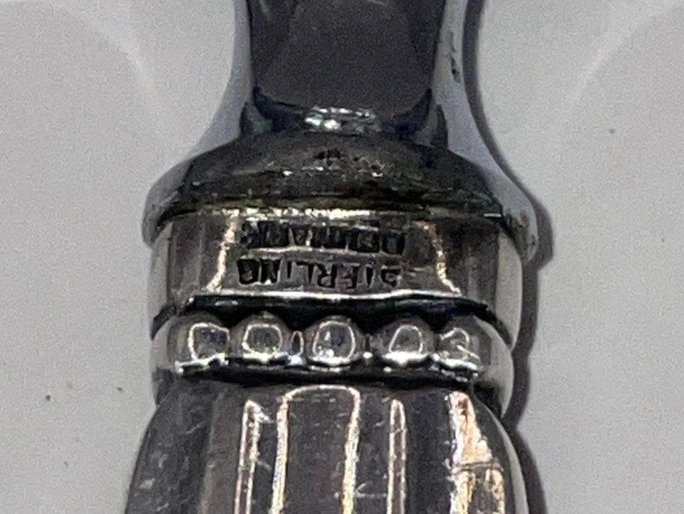 Abridor de botellas vintage Georg Jensen Dinamarca plata esterlina acero 39,5 gramos Foto 2 de 4