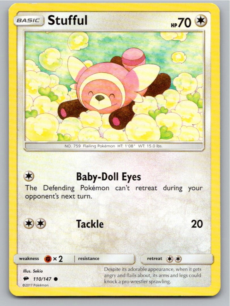 2017 POKEMON STUFFUL BURNING SHADOWS 110/147 COMMON NM A19092 FREE S&H