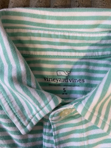 Boys Polo Vineyard Vines Striped Lightweight Size Small 100% Pima Cotton - Picture 4 of 5