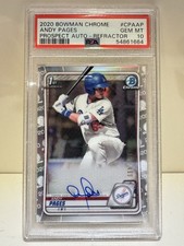 2020 Bowman Chrome 1st Andy Pages Auto Refractor /499 PSA 10