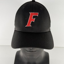 New Era 39THIRTY Baseball Cap Black Red F Logo Medium Large Stretch Fit