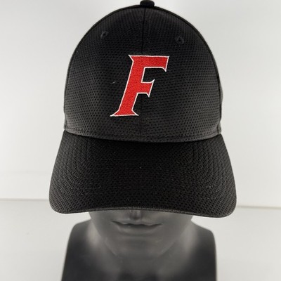 New Era 39THIRTY Baseball Cap Black Red F Logo Medium Large Stretch Fit