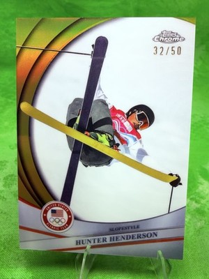 Hunter Henderson /50 Gold - 2026 Topps Chrome US Winter Olympic #55 Skiing