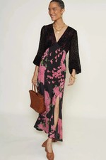 RIXO Melanie Silk Midi Dress