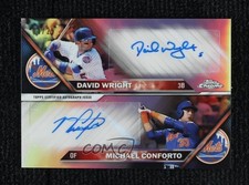 2016 Topps Chrome Dual 4/25 David Wright Michael Conforto #DA-WC Auto 1q7k